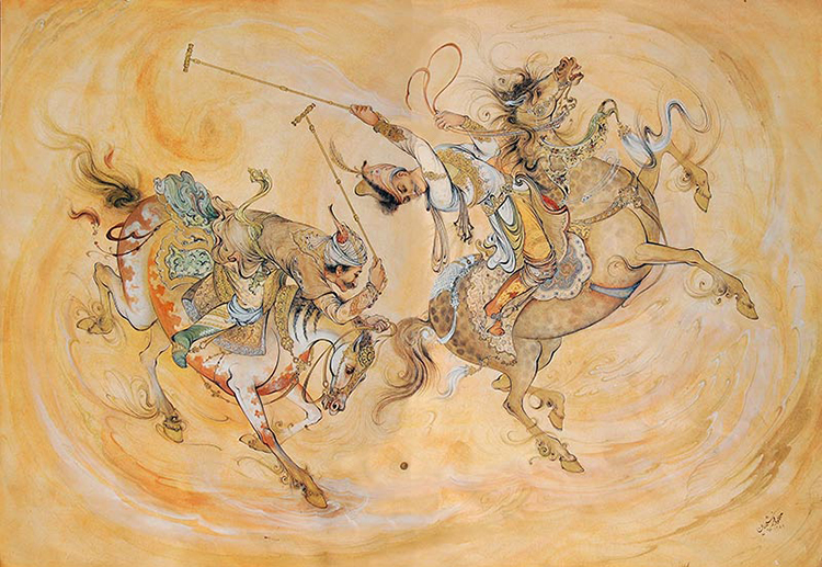 بوم کنواس مینیاتور چوگان