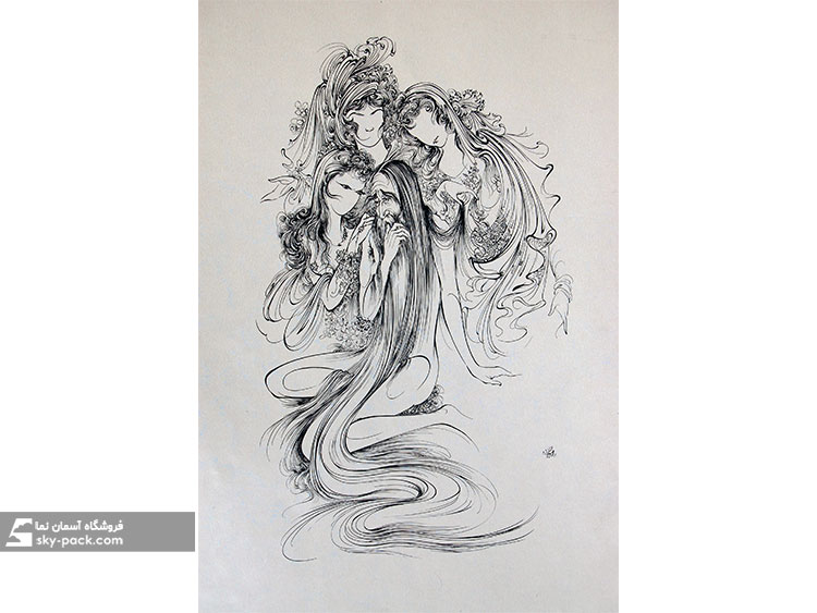 تابلو کنواس طرح نقاشی ایرانی
