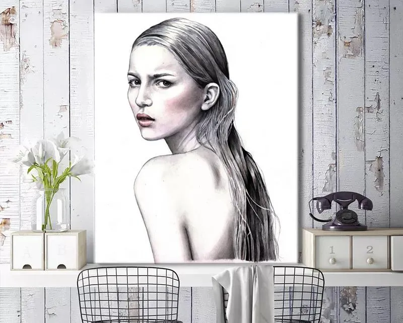 بوم کنواس طرح چهره دختر