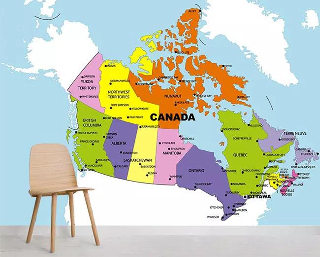 پوستر دیواری نقشه کانادا