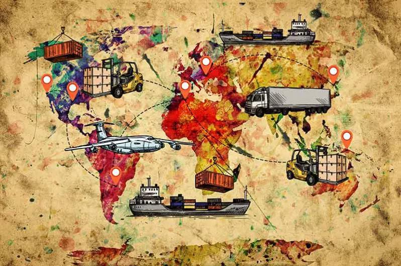  پوستر سه بعدی نقشه جهان بازرگانی