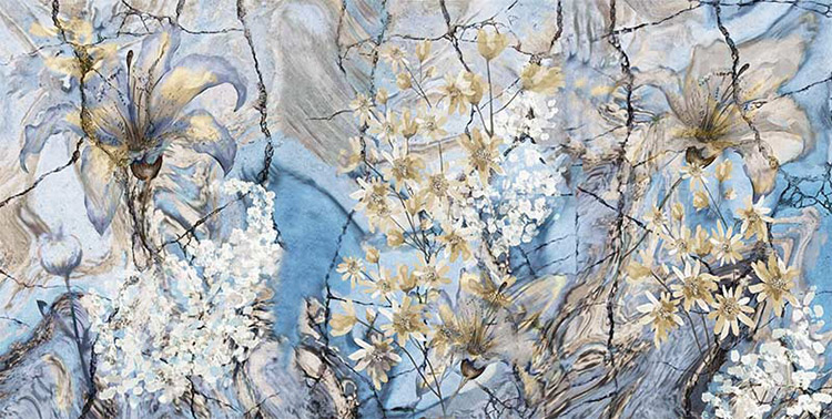 پوستر دیواری گلهای رنگ روغنی
