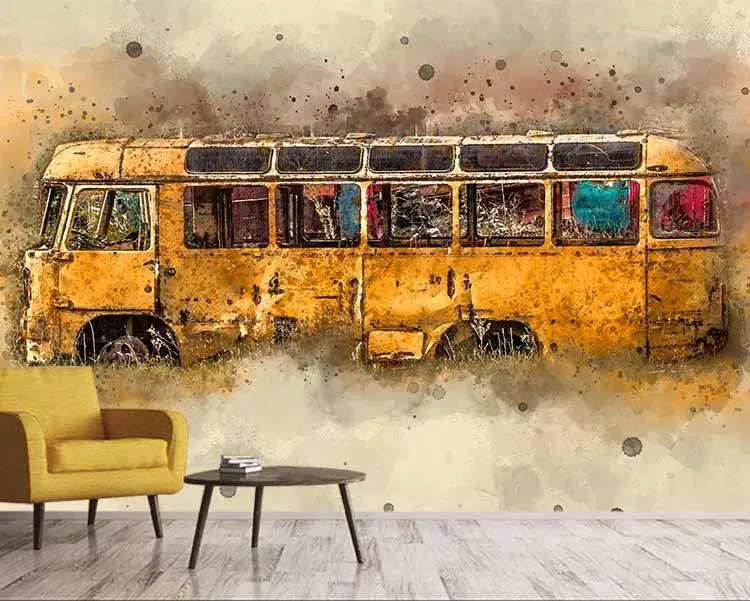 پوستر دیواری اتوبوس زرد 