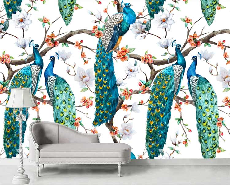 پوستر سه بعدی طرح نقاشی طاووس 