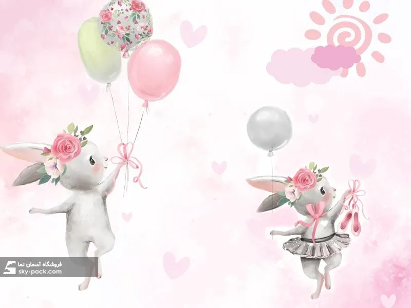 آسمان مجازی اتاق کودک طرح خرگوش