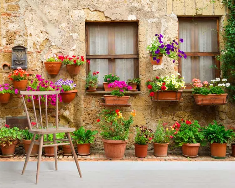 پوستر دیواری طاقچه و گلهای بهاری