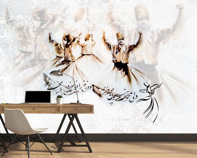 پوستر دیواری نقاشی رقص سما و مولانا