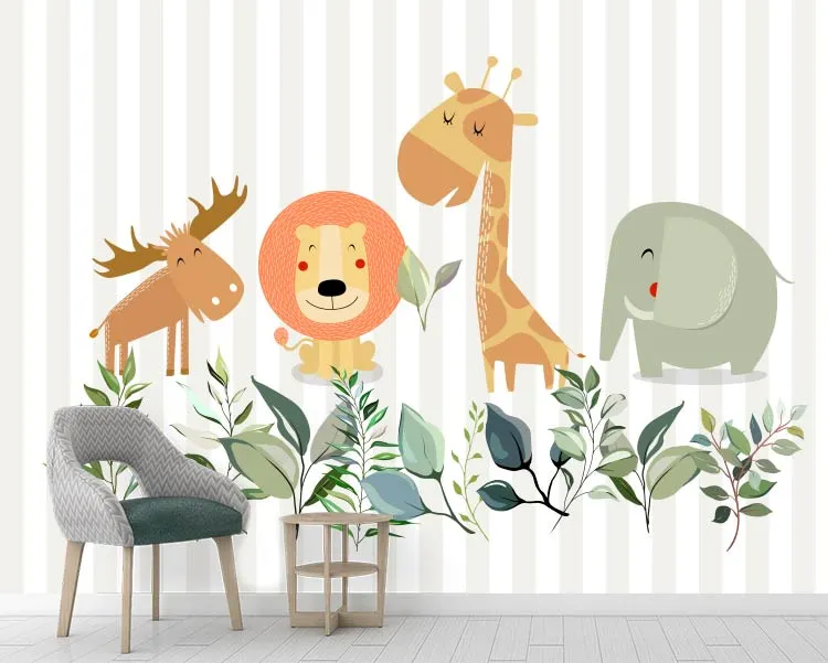 پوستر کودک طرح شیر و زرافه