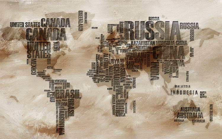 پوستر سه بعدی نقشه جهان 
