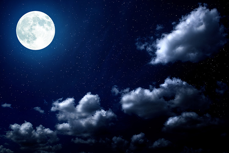 پوستر سه بعدی کهکشان طرح ماه و آسمان شب
