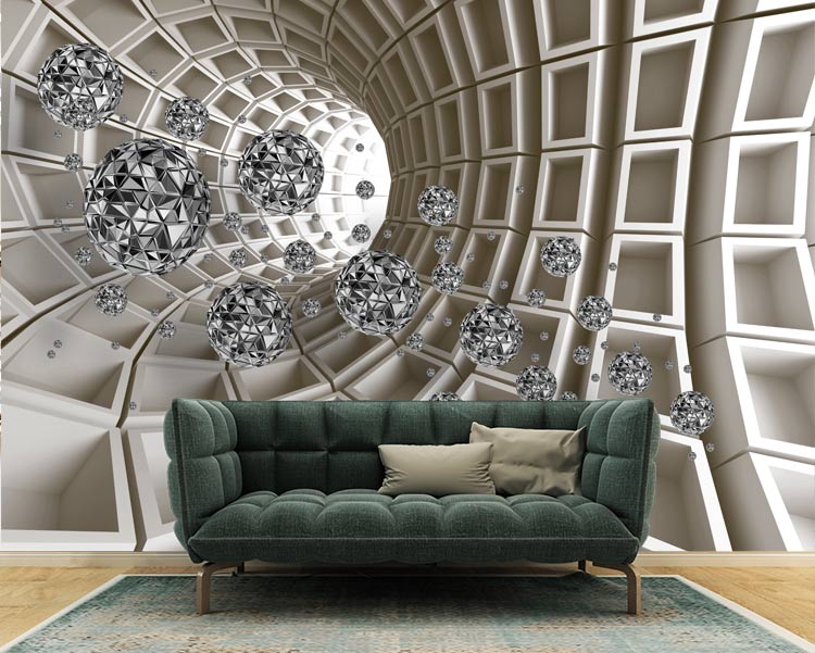 کاغذ دیواری سه بعدی  طرح هندسی