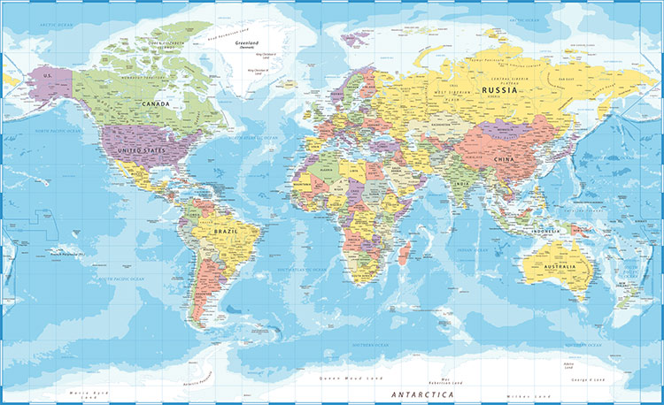 پوستر سه بعدی نقشه جغرافیایی 
