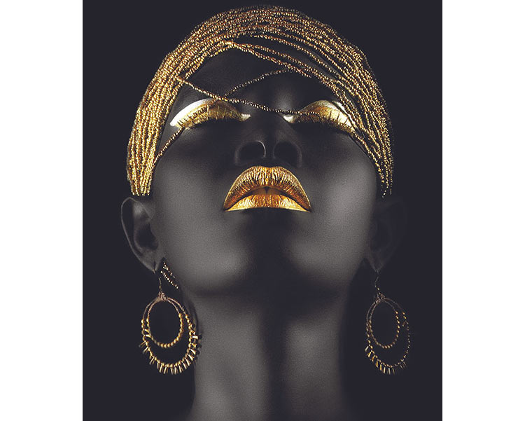 کاغذ دیواری فشن طرح زنان زیبای آفریقایی با موهای طلایی خارق العاده