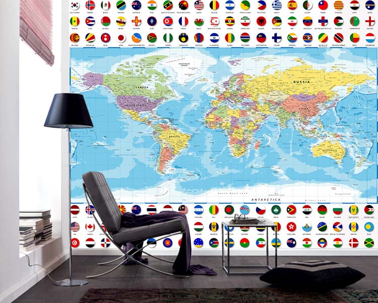 پوستر سه بعدی نقشه جهان