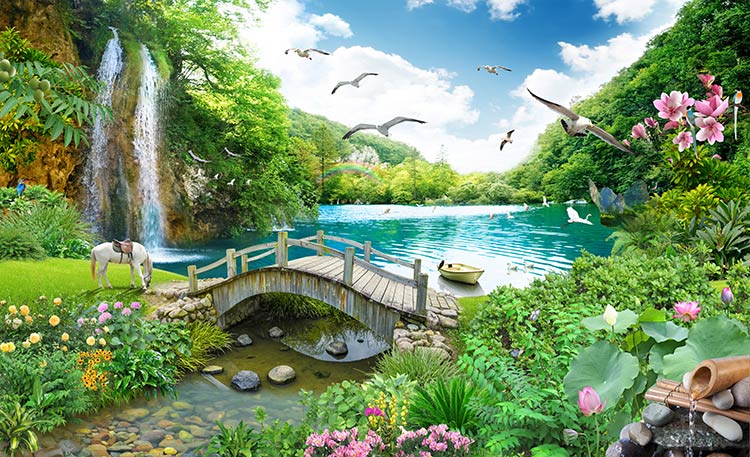 پوستر سه بعدی منظره طبیعت