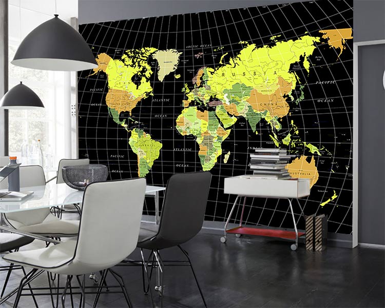 پوستر سه بعدی نقشه جهان 