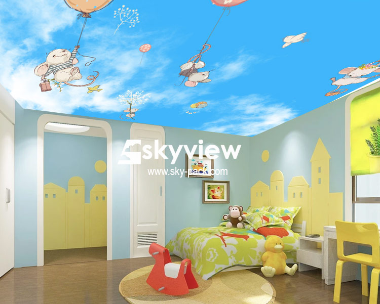 پوستر سقفی اتاق کودک طرح موشهای بازیگوش