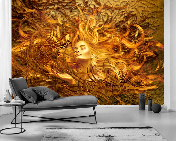 پوستر سه بعدی طرح زن لاکچری
