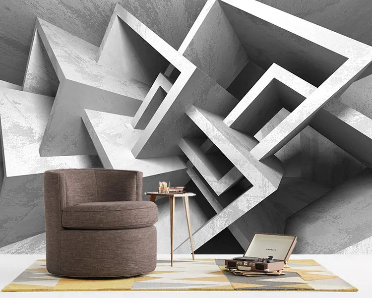 پوستر سه بعدی هندسی بتنی