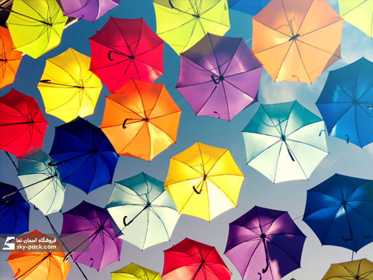 آسمان مجازی طرح چترهای رنگی
