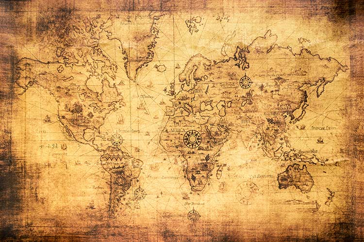 پوستر سه بعدی نقشه قدیمی جهان