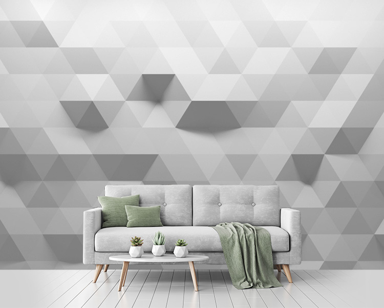 کاغذ دیواری سه بعدی طرح هندسی نامنظم