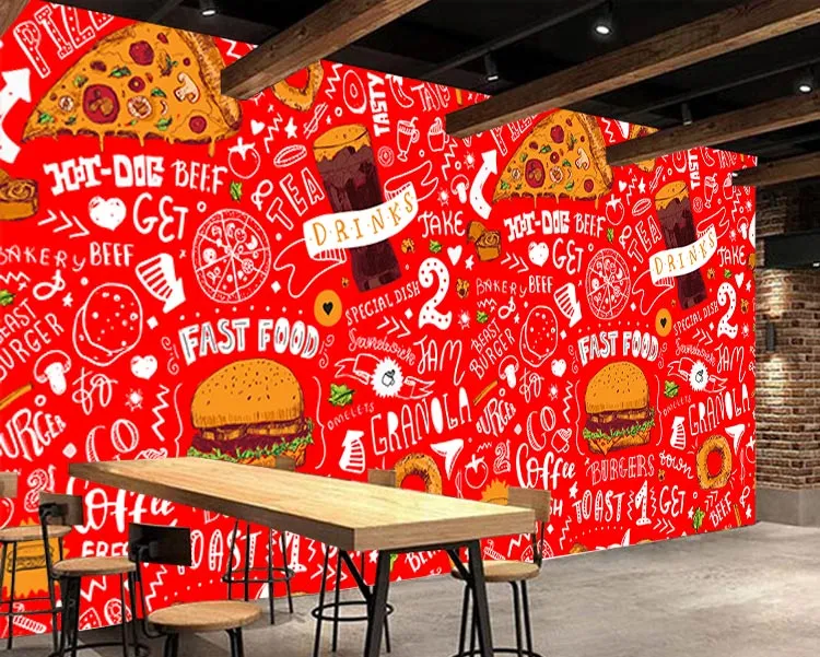 پوستر سه بعدی طرح مناسب فست فود