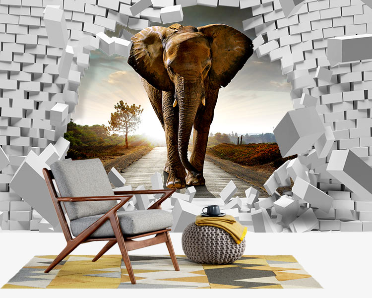 پوستر دیواری سه بعدی فیل