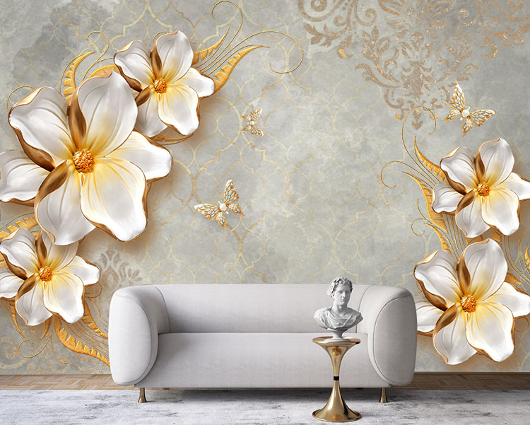 پوستر دیواری گلهای سه بعدی