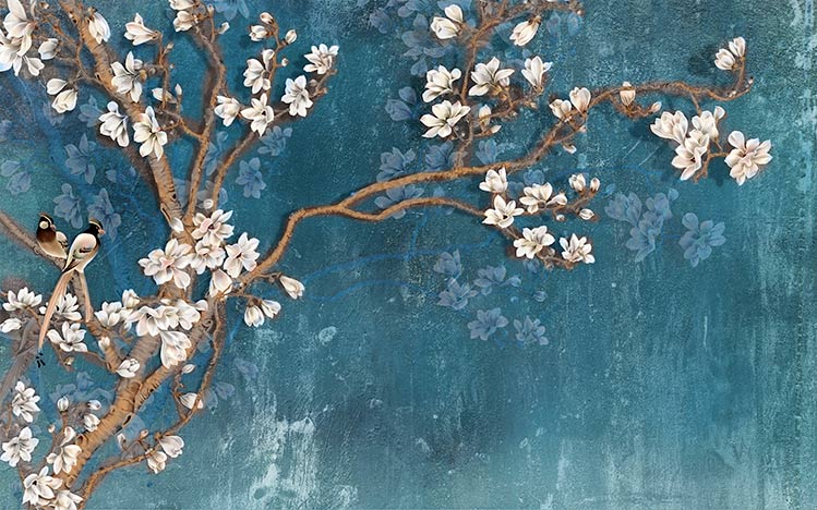پوستر دیواری نقاشی آبی