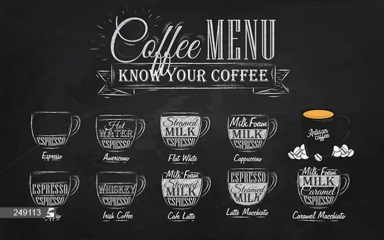 پوستر دیواری کافی شاپ طرح منو