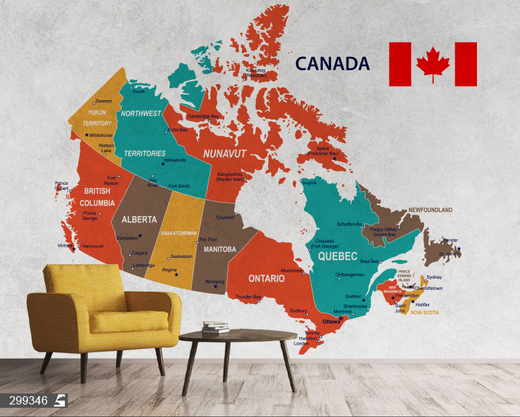 پوستر دیواری نقشه کانادا ، نقشه کانادا
