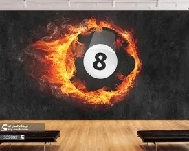 پوستر سه بعدی بیلیارد طرح 8 بال