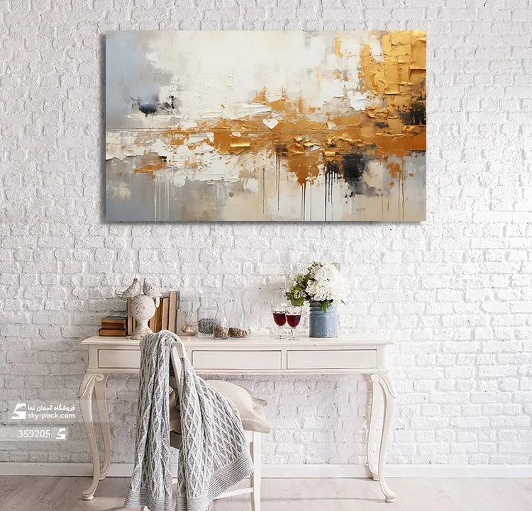 تابلو کنواس طرح ابستره برجسته رنگ روغن