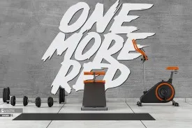 پوستر دیواری بدنسازی طرح نوشته وزمینه طوسی