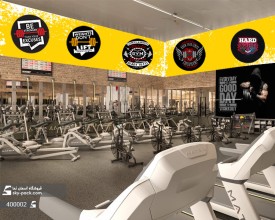 پوستر ورزشی بالای آیینه گرد